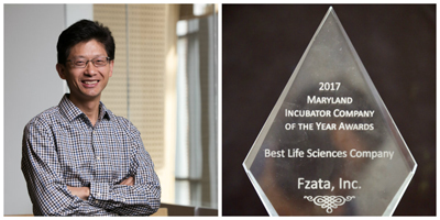 Feng's company, Fzata, was named “Best Life Sciences Company” at the Maryland Incubator Company of the Year awards ceremony.