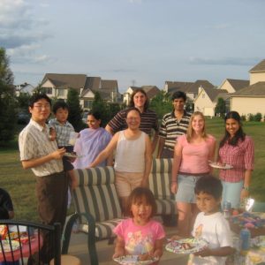 Lab members at a summer barbecue