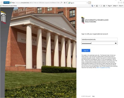 Office 365 Outlook Login Screenshot