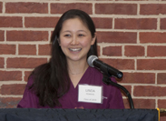 Linda Powers give speech at Scholarship Luncheon