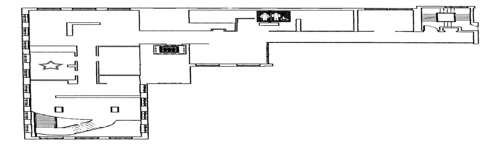 2nd Floor Map with a star located where the Washington Gallery is