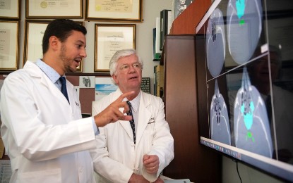 The Division of AI Research in the Department of Oncology and Diagnostic Sciences will be directed by Ahmed S. Sultan (left), BDS, PhD, assistant professor in Oral Medicine and Oral Pathology; and Jeffery Price (right), DDS, MS, clinical professor and director of Oral Radiology.