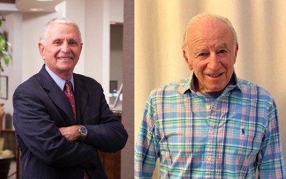A dental referral by Sylvan Feldman (left) helped save the life of his longtime friend Boogie Weinglass (right) and led to the creation of a UMSOD scholarship. 